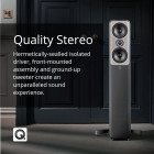 Q Acoustics Concept 50 Stereo Standlautsprecher Paar Schwarz Hochglanz