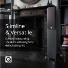 Q Acoustics Concept 50 Stereo Standlautsprecher Paar Silber Hochglanz