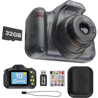 Majority Cam 10 clickid, Kinderkamera für Mädchen und Jungen | Digitalkamera für Kinder | Selfie-Objektiv, 8X Zoom & Video | 32GB Kamera Micro SD-Karte, Aufkleber, Schlüsselband & Tragetasche Inklusive | ClicKid CAM10 #B