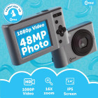 ClickID CAM20 Digitalkamera | 48MP 1080P Kamera Fotokamera | Digital Camera für Vlogging | Digitalkamera für Kinder mit 16x Zoom | 32GB MicroSD Karte, #G-Ware RETOURE