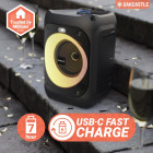 Oakcastle PS100, Tragbarer Partybox Bluetooth Lautsprecher | 40 W Leistung und 7 Stunden Akku | Karaoke Maschine mit Mikrofon, Xtra Bass, dynamischer Beleuchtung und SD- und USB-Eingängen | OAKCASTLE PS100 #G-Ware