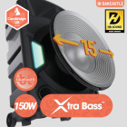 Oakcastle PS500,Tragbarer Partybox Bluetooth Lautsprecher | 150W Leistung und 6H Batterie| Karaoke Maschine mit 2 Mikrofonen, Xtra Bass, und LED-Licht | USB, AUX IN Micro SD Anschlussmöglichkeit | Oakcastle PS500 #G