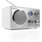 Blaupunkt RXN 19 WH Retro Radio, UKW FM Küchenradio, einfache Bedienung, Radio klein, Analog Tuner, USB-Port 2.0, SD Kartenleser, Antenne, Holz-Gehäuse, Nostalgie-Radio mit Netz-Kabel, Weiß, FREMDVERPACKUNG